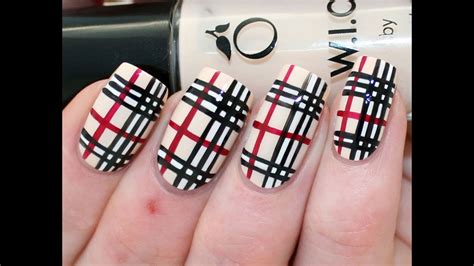 burberry nail art tutorial|Burberry nail designs.